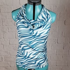 Charlotte Russe cowl neck teal top